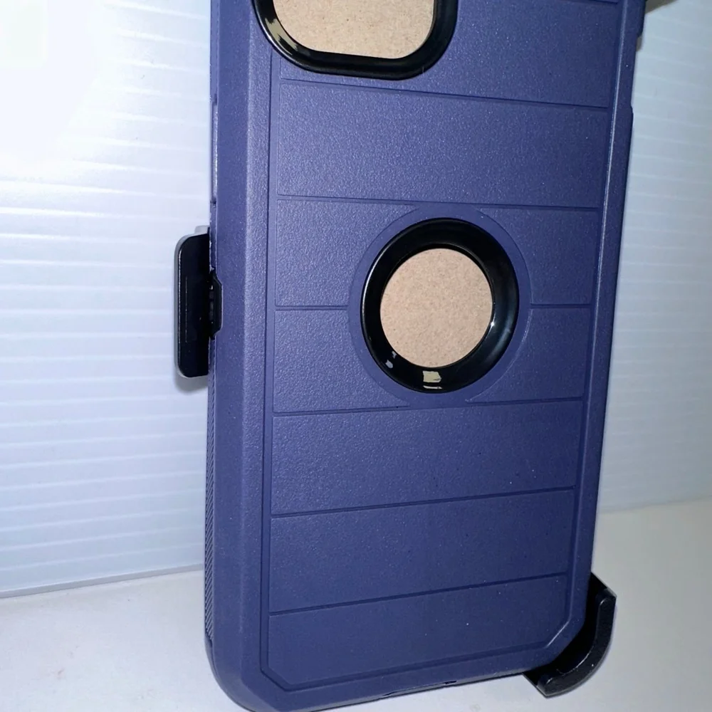 New in Packaging Cell Phone Case for iPhone 14 Plus Hip Clip Dark Blue & Black